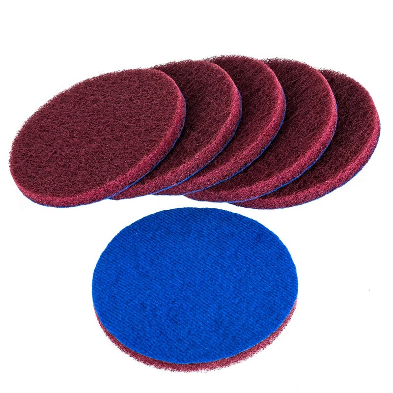 Kichwit 6-Pack Replacement Scrub Pads, Red (5 Inch) - Image 1